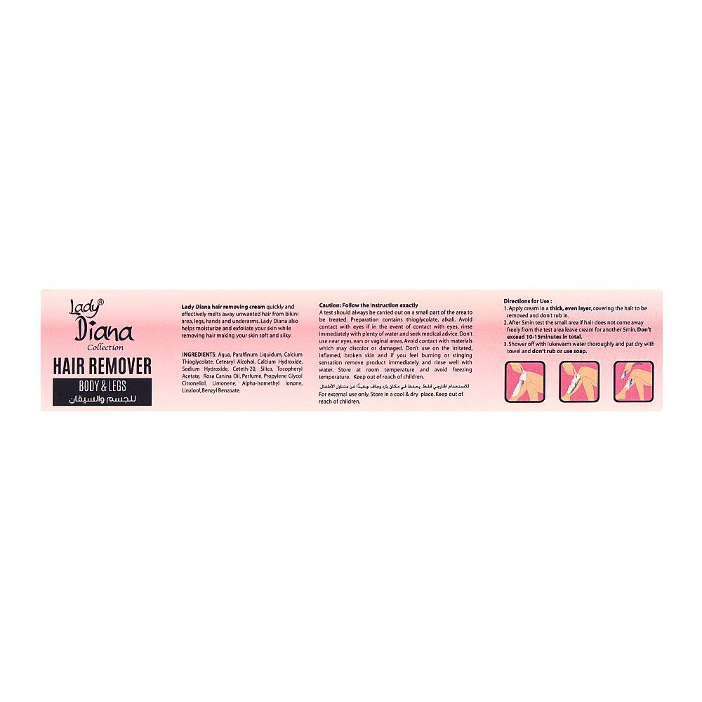 Lady Diana Vitamin E & Rose Oil Normal Skin Hair Removal Cream, For Normal Skin, 100g - Image 2