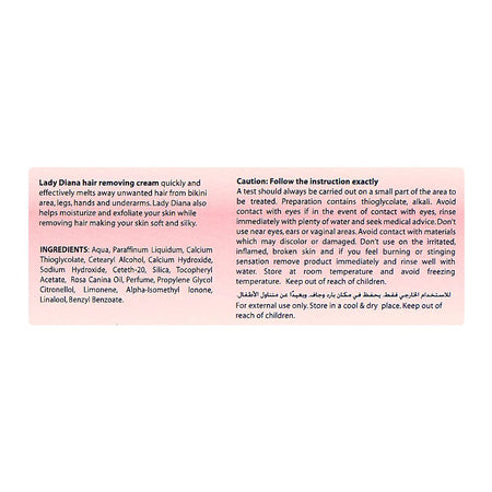 Lady Diana Vitamin E & Rose Oil Normal Skin Hair Removal Cream, For Normal Skin, 100g - Image 4