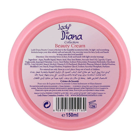 Lady Diana Beauty Cream, Vitamin E, Shea Butter, For Moisturizing & Skin Whitening, 150ml - Image 2
