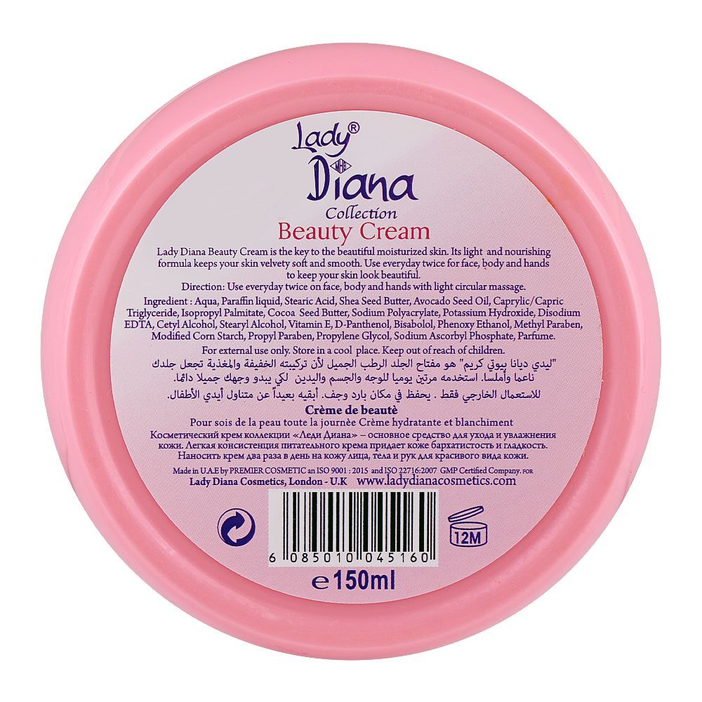 Lady Diana Beauty Cream, Vitamin E, Shea Butter, For Moisturizing & Skin Whitening, 150ml - Image 2