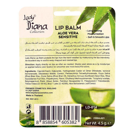 Lady Diana Aloe Vera Sensitive Lip Balm, Shea Butter, 4.5g - Image 2