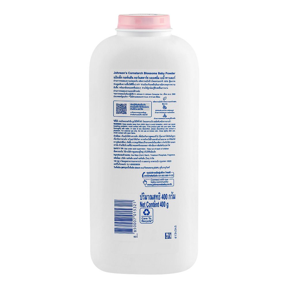 Johnson's Blossom Corn Starch Baby Powder, 400g, Thai - Image 2