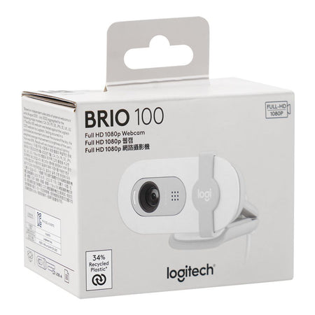 Logitech Full HD 1080p Webcam, 2MP, 30fps, White, BRIO 100, 960-001618 - Image 4