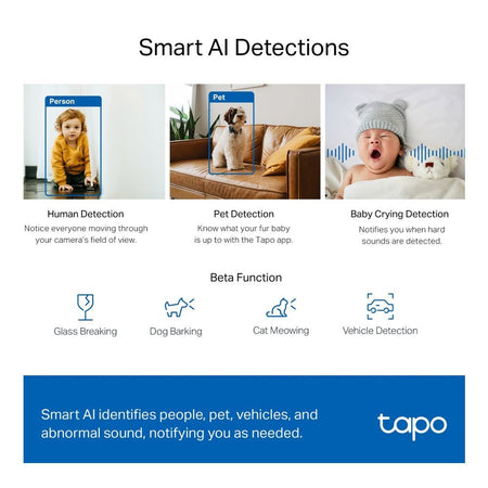 TP-LINK Pan Tilt AI Home Wi-Fi Security Camera, 2K 4MP QHD Resolution, Night Vision, TAPO C220 - Image 5