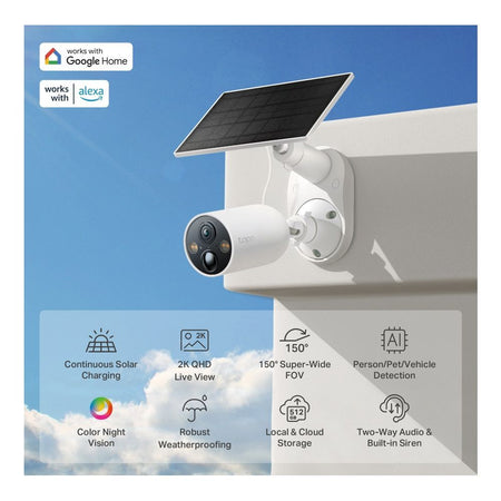 TP-LINK Smart Wire Free Security Camera With Solar Panel, 2K QHD Resolution, Night Vision, IP66 Weatherproof, Tapo C425 KIT - Image 2