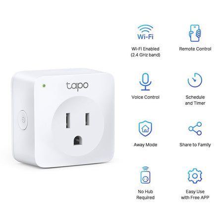 TP-LINK Mini Smart Wi-Fi Socket, Voice Control, 1200W, Tapo P100, 1-Pack - Image 2