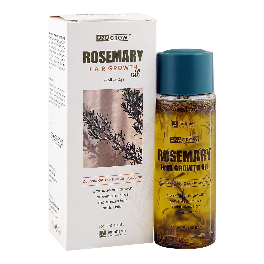 Jen Pharm Anagrow Rosemary Hair Growth Oil, Coconut Oil + Tea Tree Oil + Jojoba Oil, For Hair Growth, 100ml - Main Image