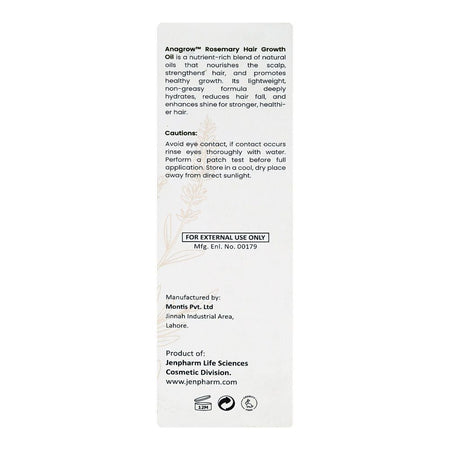 Jen Pharm Anagrow Rosemary Hair Growth Oil, Coconut Oil + Tea Tree Oil + Jojoba Oil, For Hair Growth, 100ml - Image 3