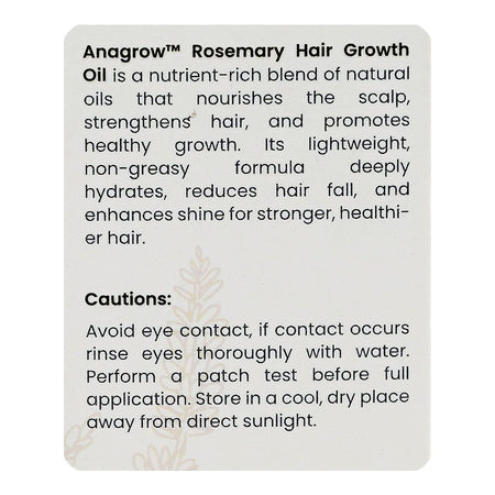 Jen Pharm Anagrow Rosemary Hair Growth Oil, Coconut Oil + Tea Tree Oil + Jojoba Oil, For Hair Growth, 100ml - Image 4