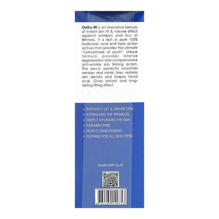 Safrin Skin Care Oxido-Lift Instant Skin Lift Anti-Wrinkle Serum, Paraben Free, Hyaluronic Acid, For All Types Of Skin, 15ml - Image 2