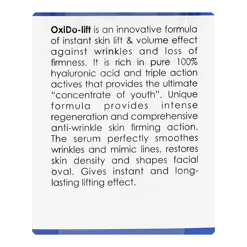 Safrin Skin Care Oxido-Lift Instant Skin Lift Anti-Wrinkle Serum, Paraben Free, Hyaluronic Acid, For All Types Of Skin, 15ml - Image 4