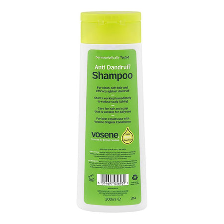 Vosene Anti-Dandruff Shampoo, Salicylic Acid, Glycerin & Citric Acid, 300ml - Image 2