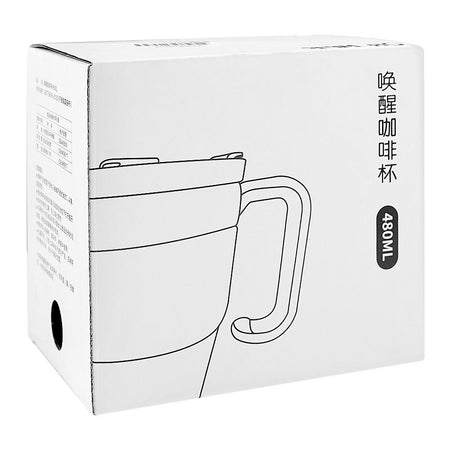AJF Korean Insulated Stainless-Steel Coffee Mug With Straw, 460ml, Off White - Image 4