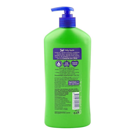 Swabe London Silly Apple 3-In-1 Shampoo + Conditioner + Body Wash, Paraben & Tear Free, 550ml - Image 2