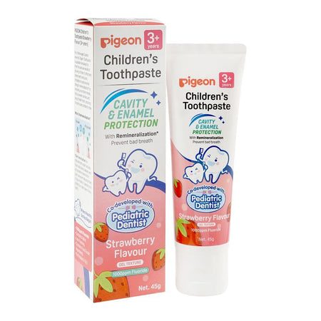 Pigeon Strawberry Flavour Cavity & Enamel Protection Childern's Toothpaste, For 3 Years+ 45g, H81418 - Main Image