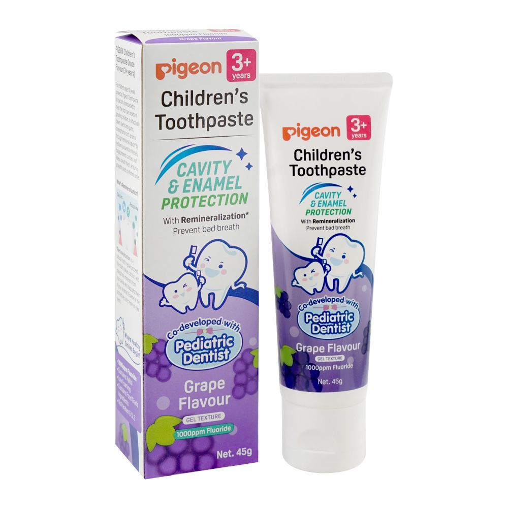 Pigeon Grape Flavour Cavity & Enamel Protection Childern's Toothpaste, For 3 Years+ 45g, H81419 - Main Image