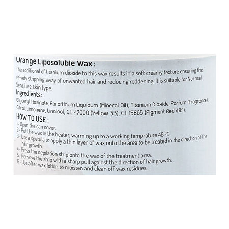 Fiabila Orange Normal Sensitive Skin Liposoluble Wax, Mineral Oil, For Normal & Sensitive Skin, 400ml - Image 3