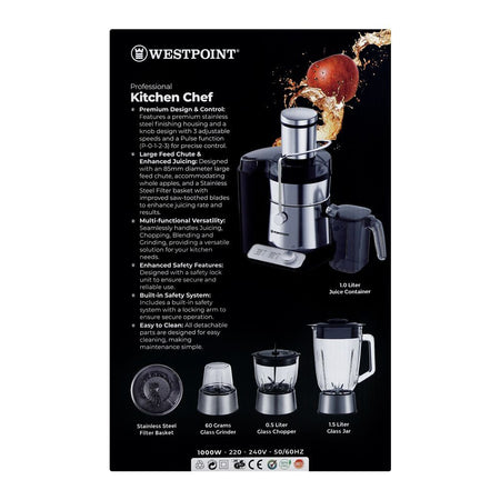 West Point All-In-1 Professional Kitchen Chef, 1000W, 220-240V, WF-1845 - Image 4