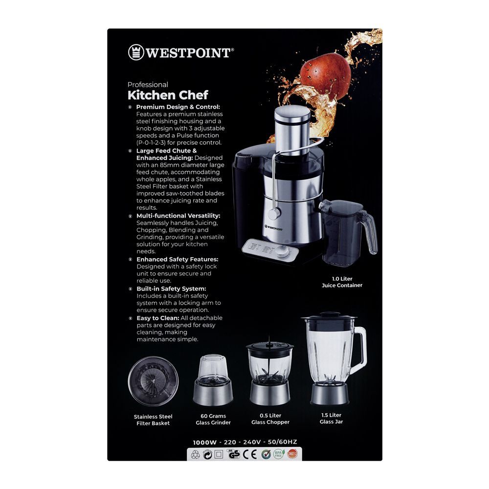 West Point All-In-1 Professional Kitchen Chef, 1000W, 220-240V, WF-1845 - Image 4
