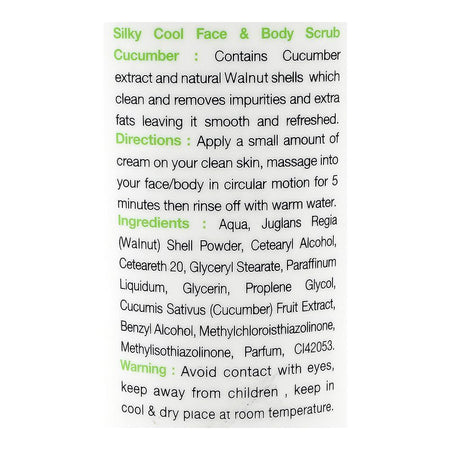 Silky Cool Extra Cucumber Face & Body Scrub, Glycerin, For Fresh & Younger Skin, 275ml - Image 3
