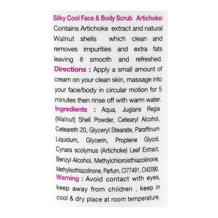 Silky Cool Extra Artichoke Face & Body Scrub, Glycerin, For Fresh & Younger Skin, 275ml - Image 3