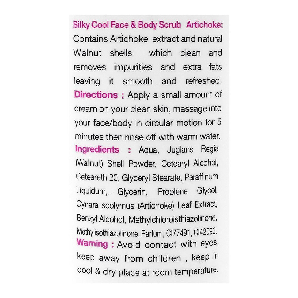 Silky Cool Extra Artichoke Face & Body Scrub, Glycerin, For Fresh & Younger Skin, 275ml - Image 3
