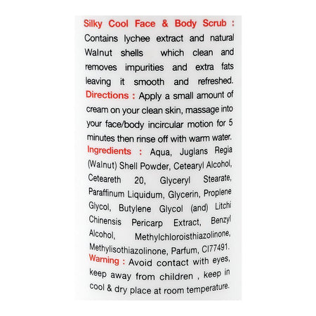 Silky Cool Extra Lychee Face & Body Scrub, Glycerin, For Fresh & Younger Skin, 275ml - Image 3