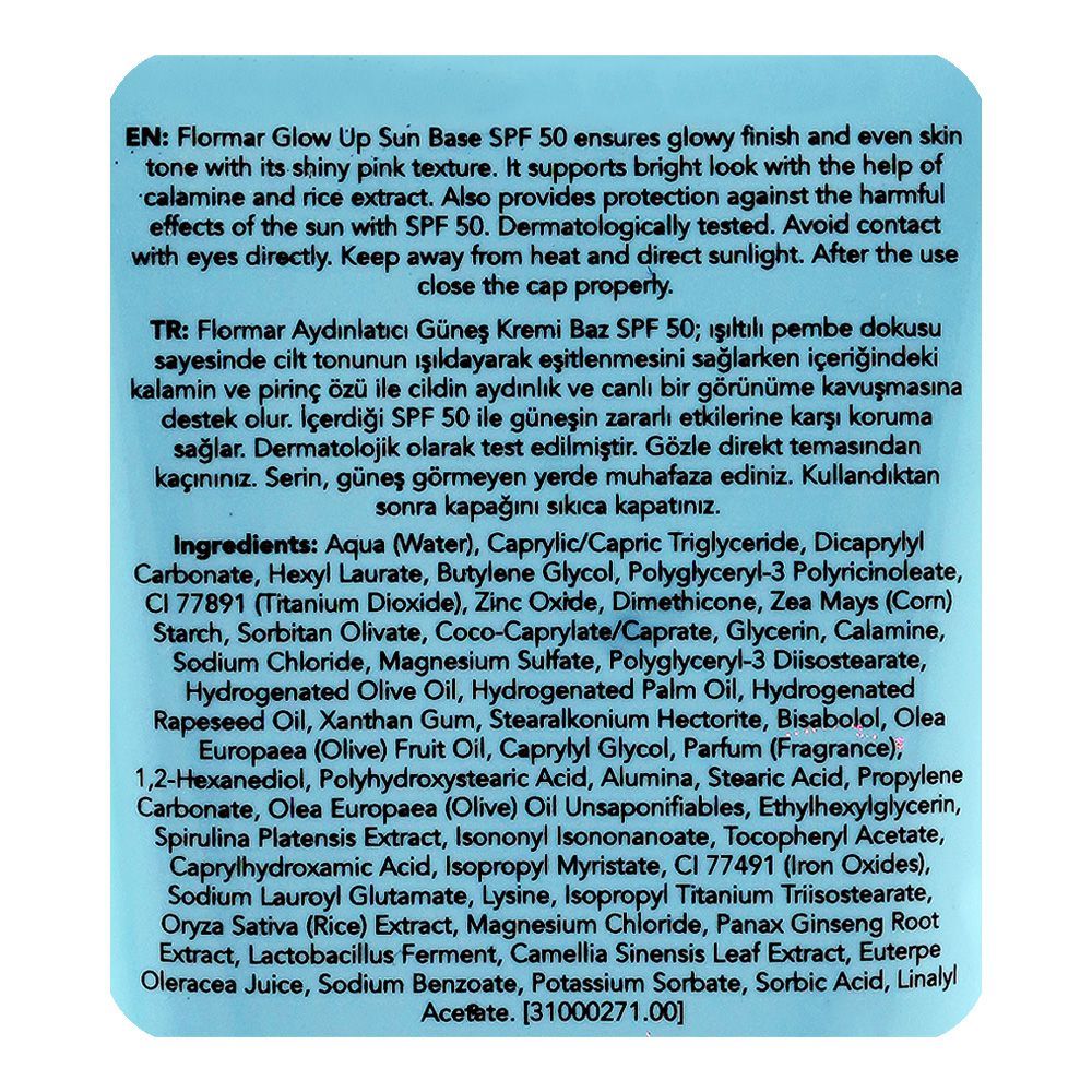 Flormar Sun Lovers Glow Up Sun Base, SPF50, Glycerin, 40ml - Image 3