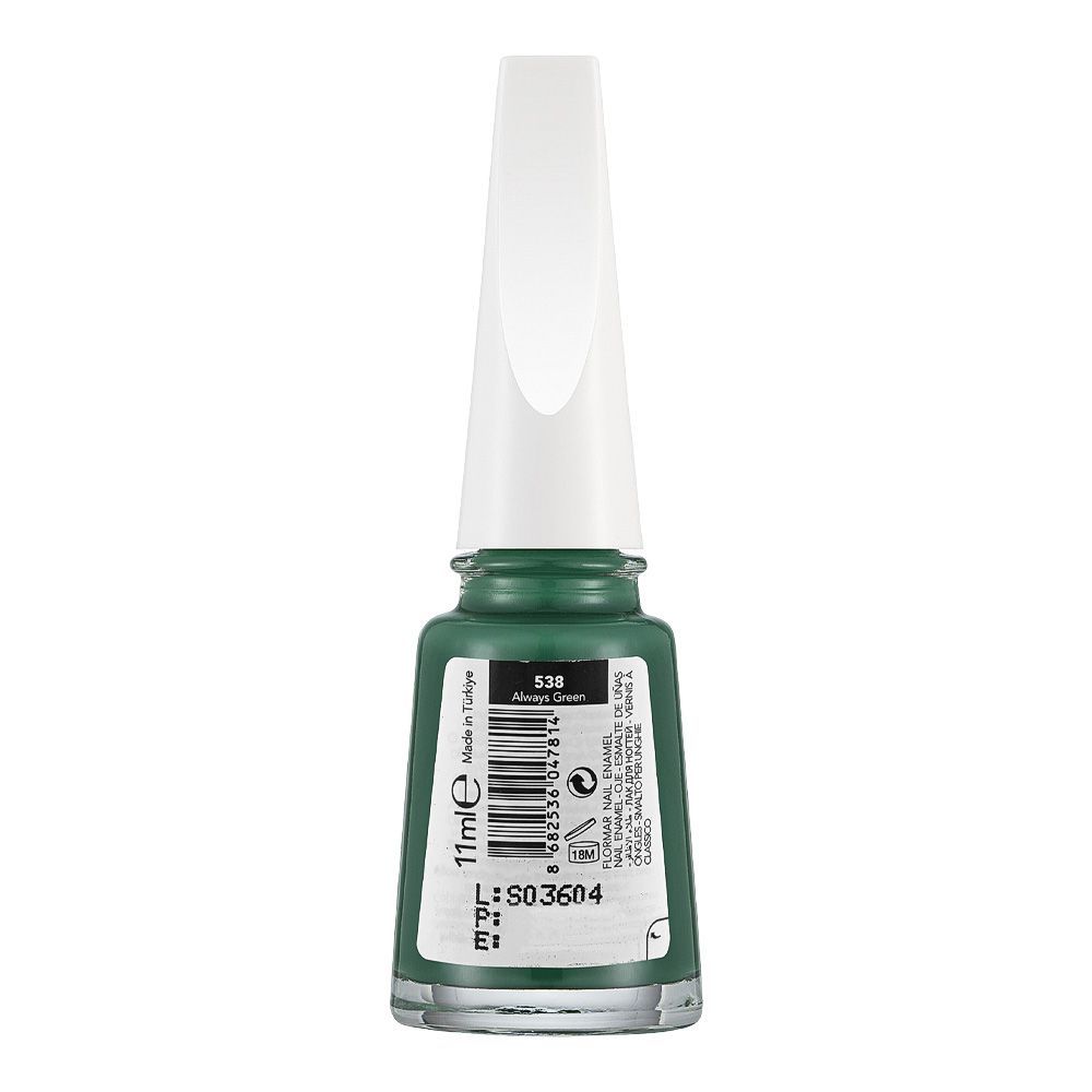 Flormar Nail Enamel, 538 Always Green, 11ml - Image 2