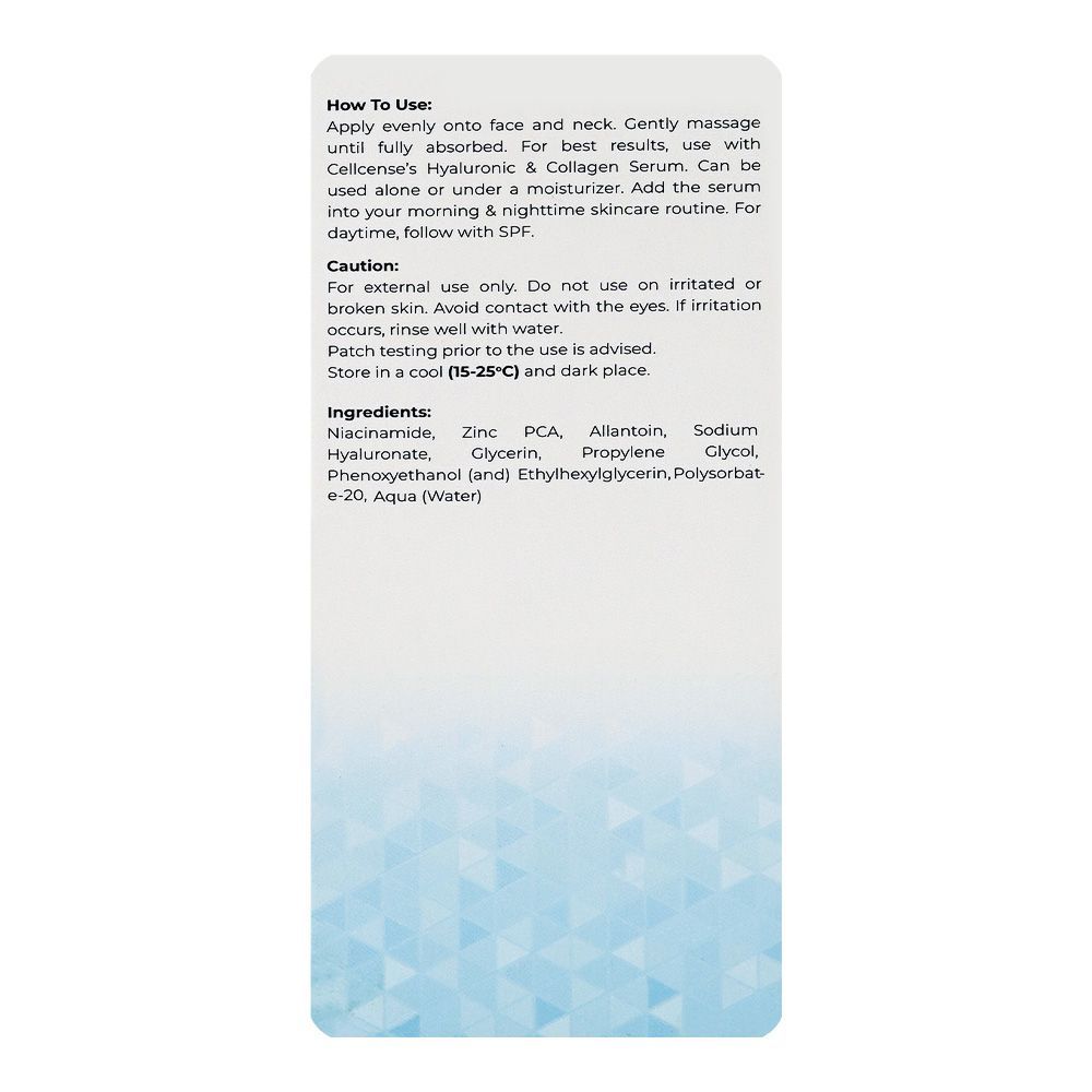 Cellcense Niacinamide Oil Control Serum, Zinc, Niacinamide, For All Types Of Skin, 30ml - Image 3