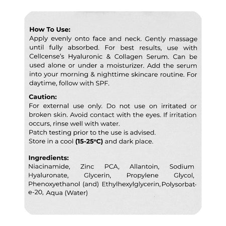 Cellcense Niacinamide Oil Control Serum, Zinc, Niacinamide, For All Types Of Skin, 30ml - Image 4