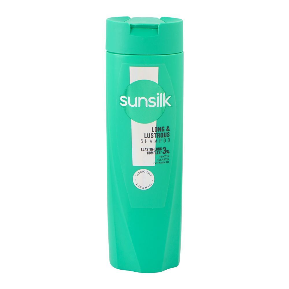 Sunsilk Long & Lustrous Elastin-Long Complex 3% Shampoo, Biotin, Vitamin B3, For Long Hair, 185ml - Image 3