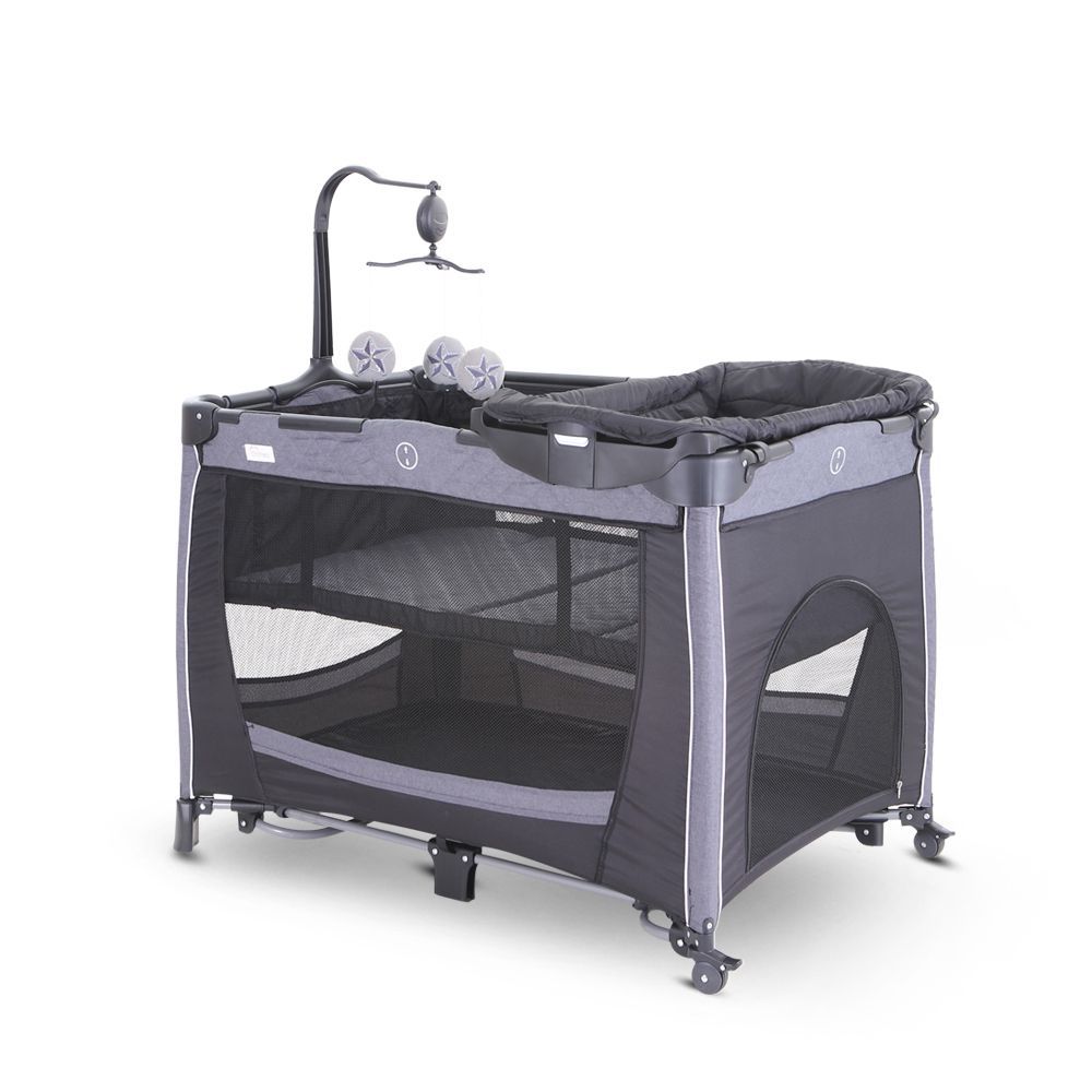 Tinnies Baby Play Bassinet & Playpen, Black, T301-016 - Main Image