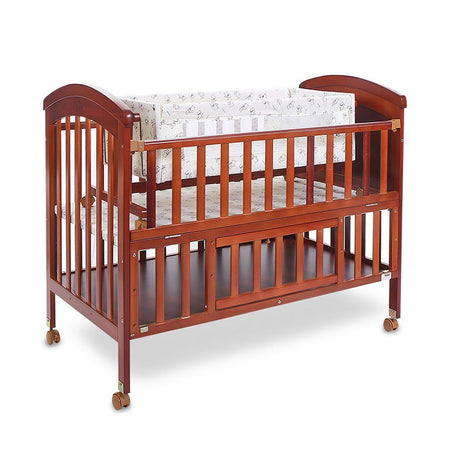 Tinnies Baby Wooden Cot With Storage, Brown, T902-021 - Main Image