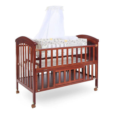 Tinnies Baby Wooden Cot With Storage, Brown, T902-021 - Image 6