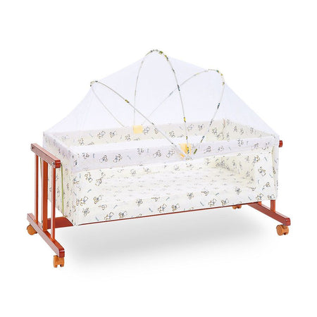 Tinnies Baby Wooden Cot With Storage, Brown, T902-021 - Image 7