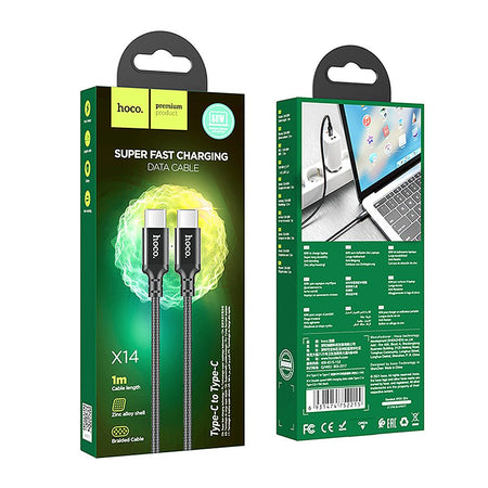 HOCO Double Speed Charging Data Cable, USB-C To USB-C, 60W, 1 Meter, X14 - Image 4