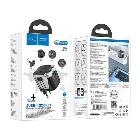 HOCO Level Universal Conversion Charger, 2 X USB-A Port, 12W, AC5 - Image 4