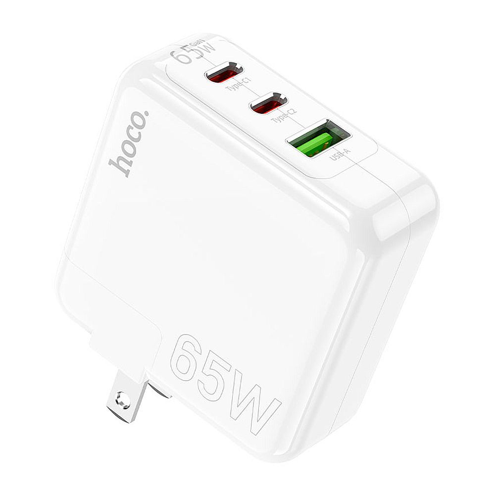 HOCO Header Three-Port Charger, 2 X USB-C + 1 X USB-A Port, 65W, C115 - Main Image