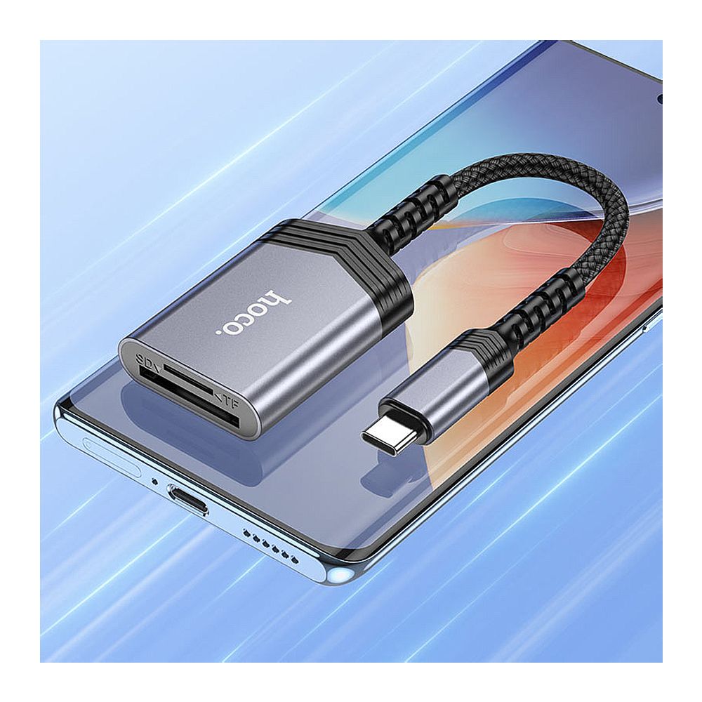 HOCO 2-In-1 Card Reader, USB-C SD + TF, 480 Mbps Transfer Speed, UA25 - Image 2
