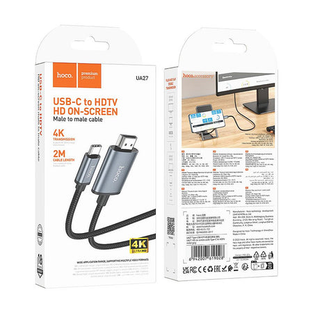 HOCO HD On-Screen Cable, USB-C To HDTV, 4K Resolution, 2 Meters, UA27 - Image 4