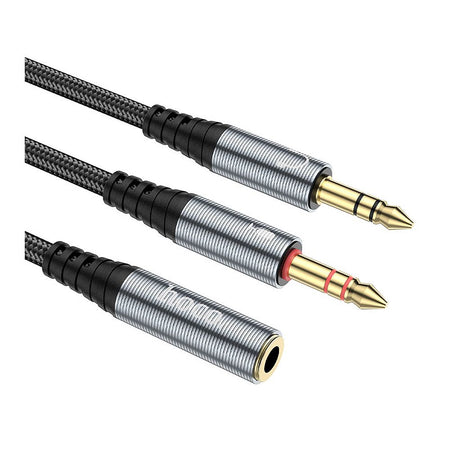 HOCO 2-In-1 3.5 Headset Audio Adapter Cable Female To Male, 0.5 Meter, UPA21 - Main Image