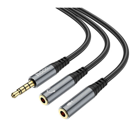 HOCO 2-In-1 3.5 Headset Audio Adapter Cable Male To Female, 0.5 Meter, UPA21 - Main Image