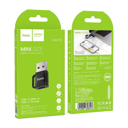 HOCO USB Male To Type-C Female Adapter, 480Mbps Transfer Speed, UA31D - Image 4