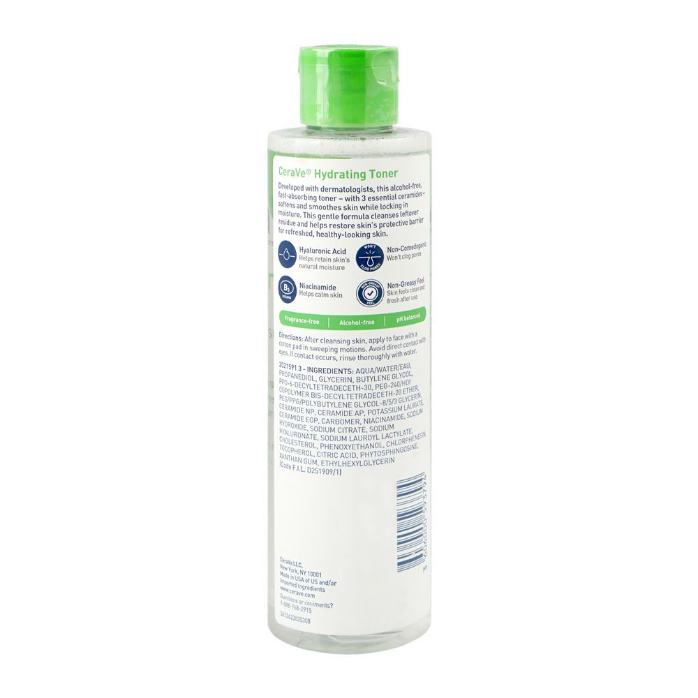 CeraVe Hydrating Toner, Alcohol Free, Glycerin, Citric Acid, For Normal Skin, 200ml - Image 2