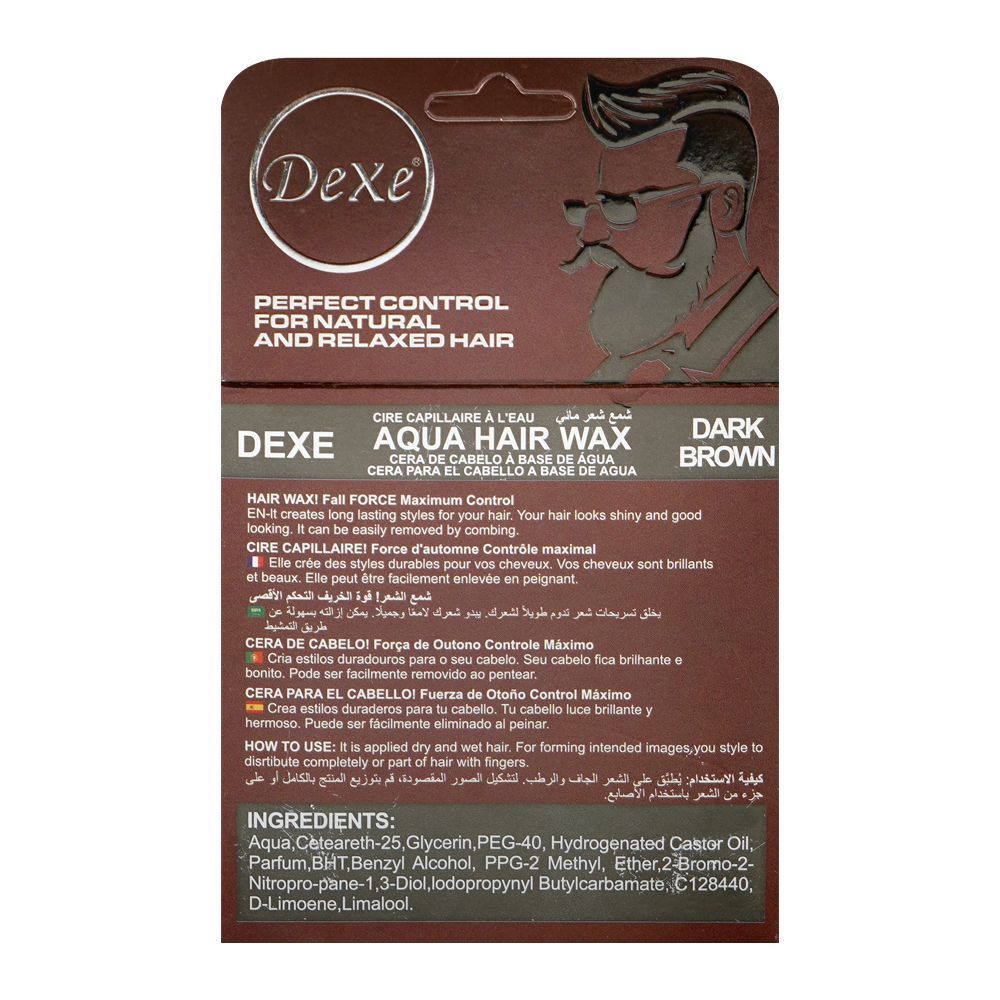 Dexe Aqua Maximum Control Hair Wax, Dark Brown, 150g - Image 2