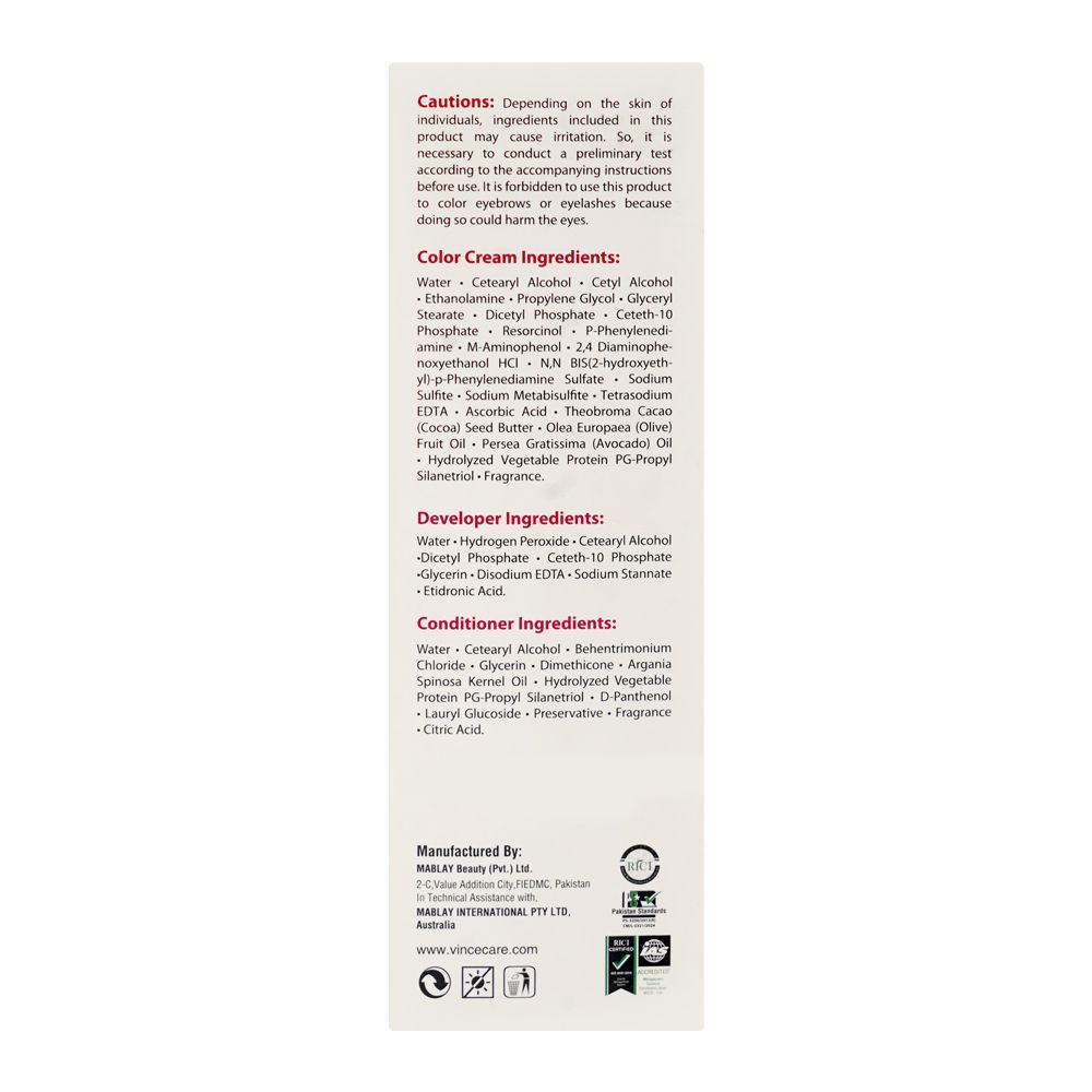 Vince Nurtural Keratin Rich Colour Ammonia Free Women Hair Color, 5.0 Natural Light Brown - Image 4