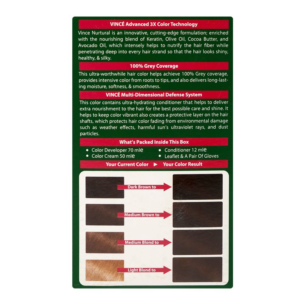 Vince Nurtural Keratin Rich Colour Ammonia Free Women Hair Color, 3.0 Natural Dark Brown - Image 2