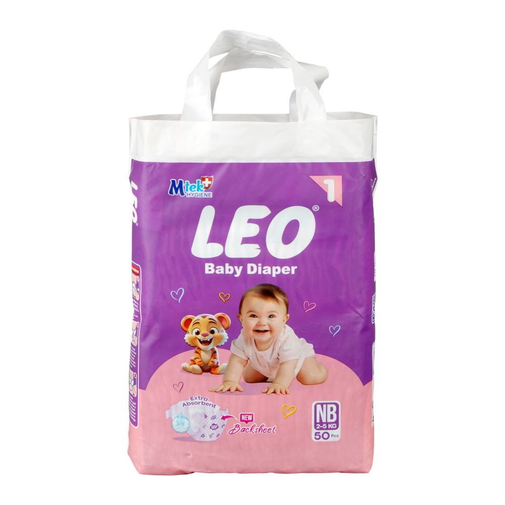 Leo Baby Diaper New Born 1, 2-5KG, 50-Pack - Main Image