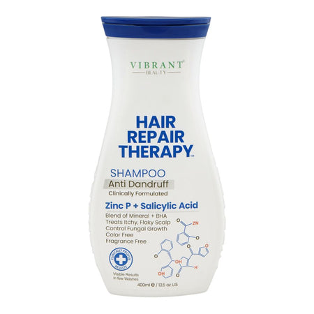Vibrant Beauty Hair Repair Therapy Zinc P + Salicylic Acid Anti Dandruff Shampoo, Citric Acid, Color & Fragrance Free, 400ml - Main Image